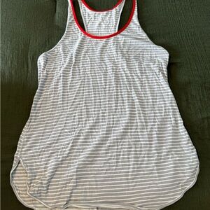 Lululemon Striped Gray and White Women's Racer Back Tank Top